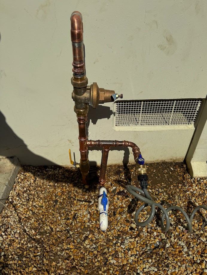 New copper water line installed by Pure Planet Plumbing in Burbank